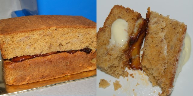 Banana Cake with toffee banana and mascorpone icing