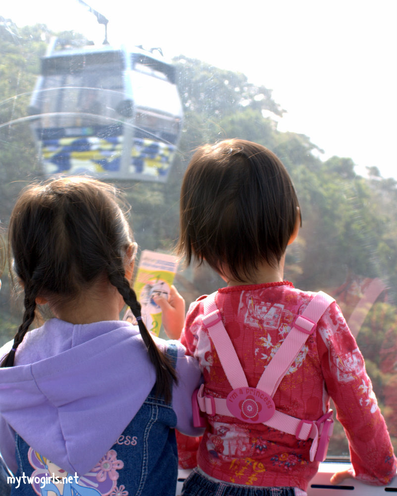 Girls on cable car