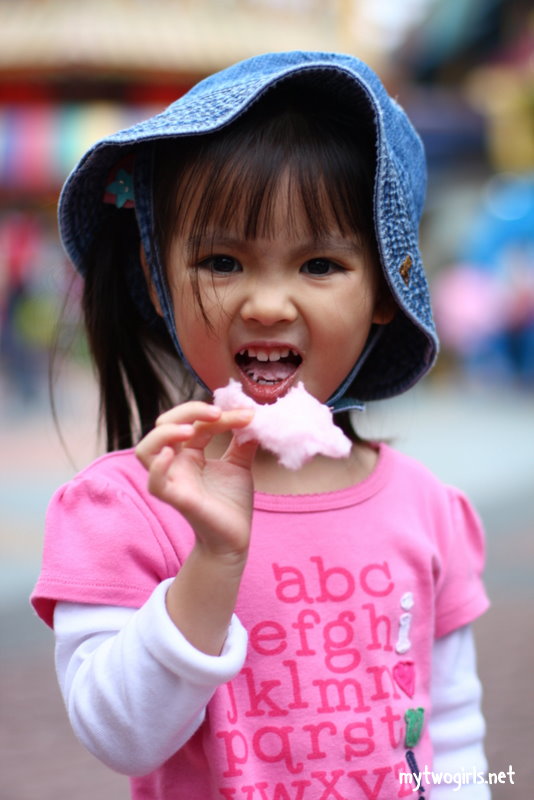 Tasha having cotton candy