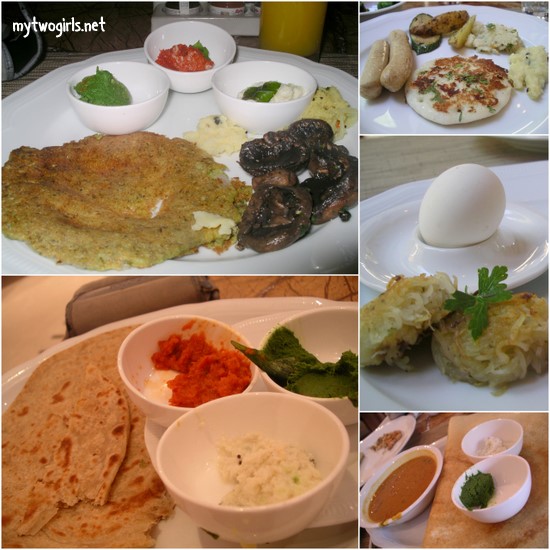 The breakfast at Leela Palace