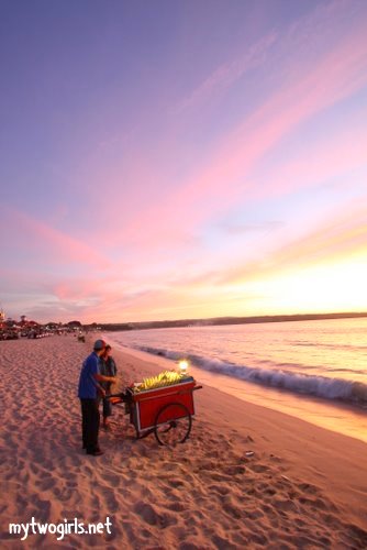 Corn seller at dusk