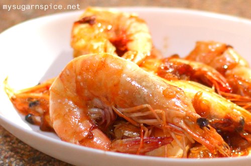 Or Fried Prawns with Soya Sauce 