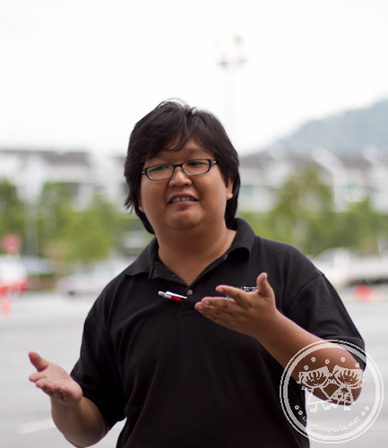 Daring anyone to go into his car